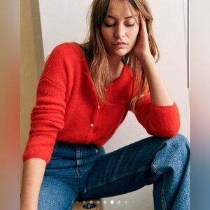 Sezane Gaspard Cardigan in red